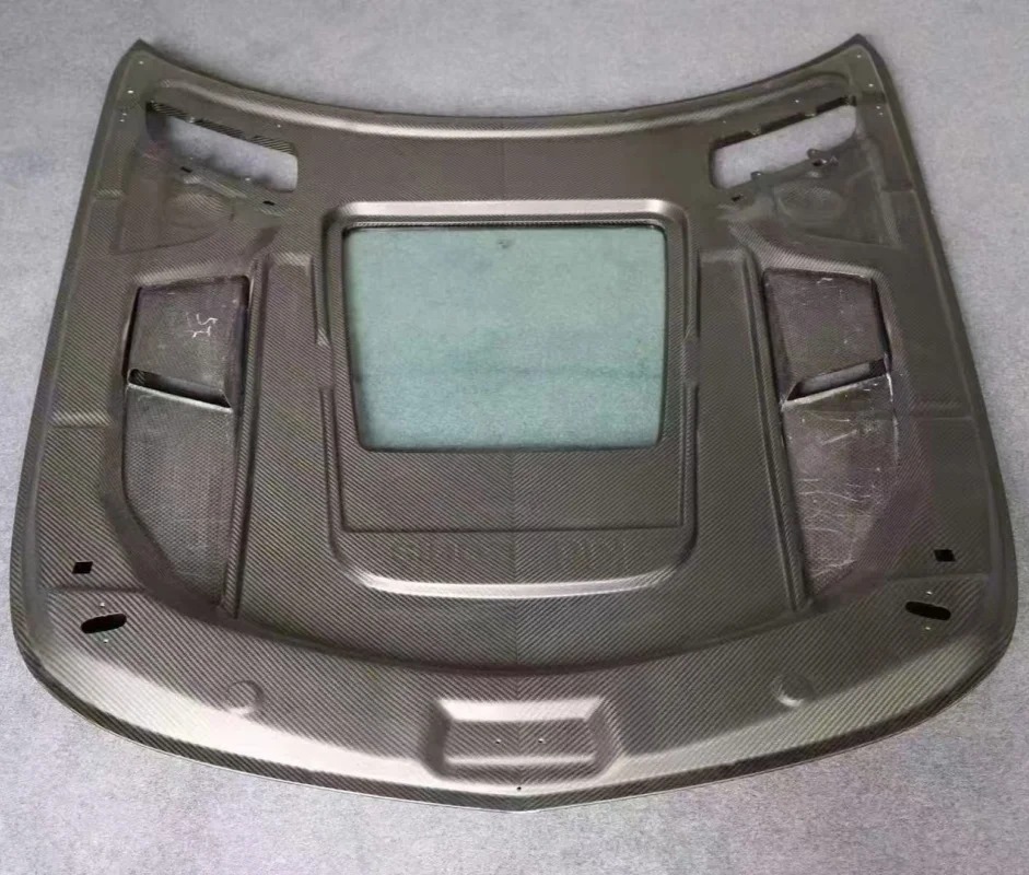 Suitable for   GT GTS GTC GTR Modified Dry Carbon Fiber IMP Style High Quality Transparent Engine Cover